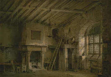 Décor de scène pour Heart of Midlothian; Le Tolbooth